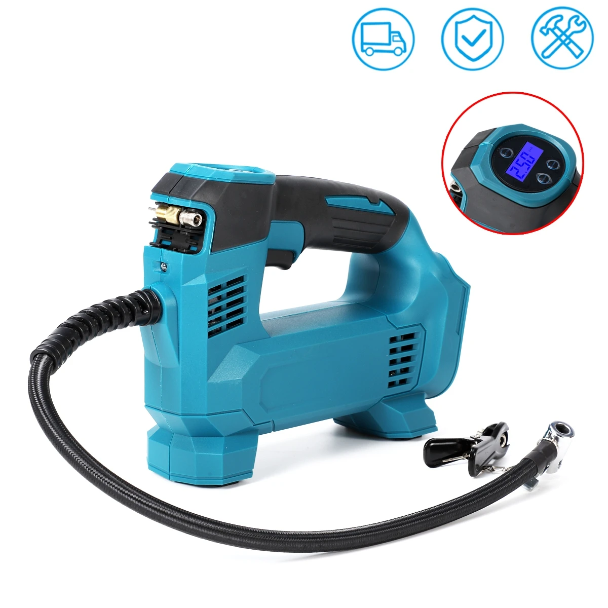 

Cordless Car Tire Inflatable Electric Pump Household Portable Vehicle Air Compressor W/ Digital Display For Makita 18V Battery