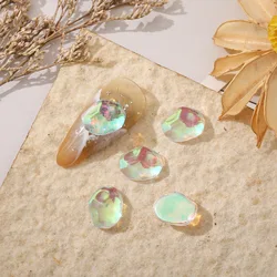 50pcs Aurora Transparent White Stone Nail Art Charm 3D Summer Fashion Clear Symphony Stone Nail Rhinestone DIY Nail Accessories