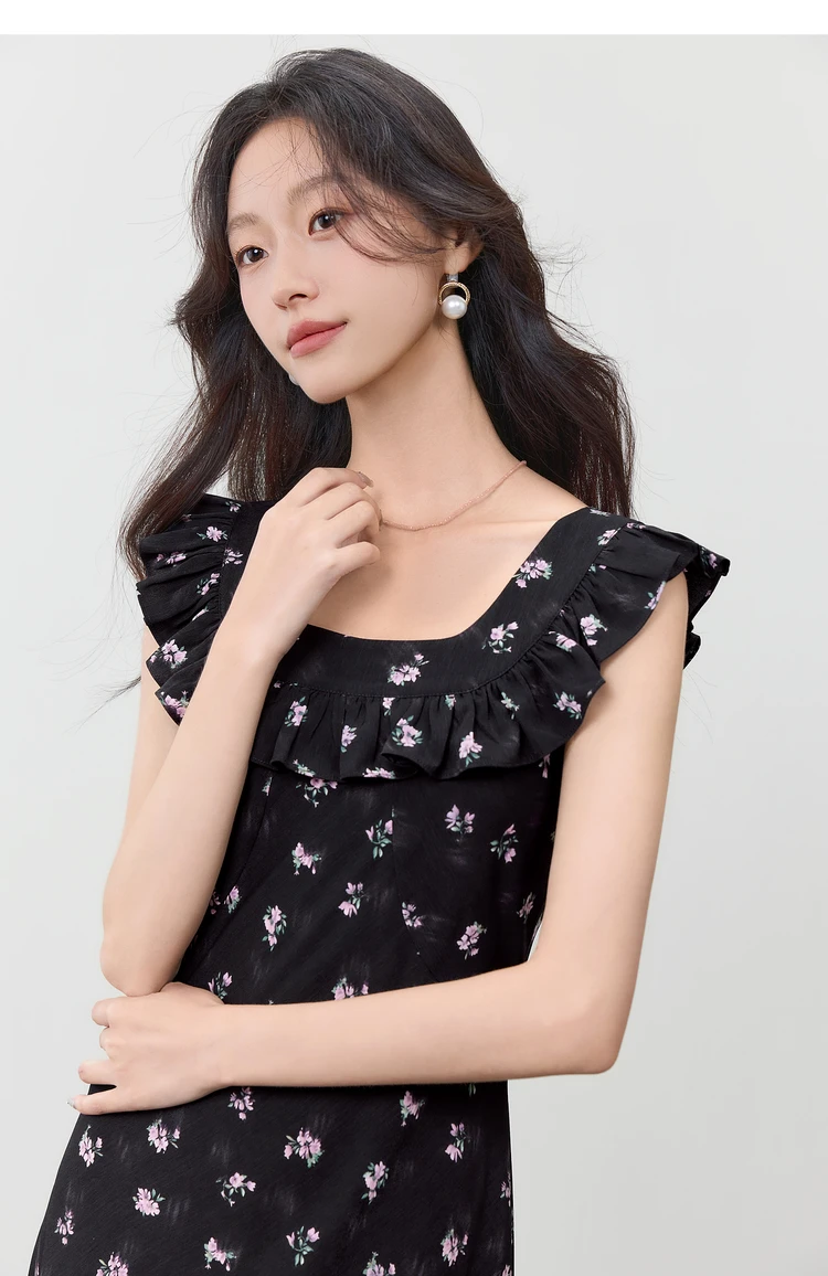 SENTUBILA Damen Sommerkleid mit Blumenmuster 2026 Elegantes bedrucktes, ärmelloses, tailliertes langes Kleid mit Schnürung, zwei Tragevarianten 152LO3118 – Detail 17