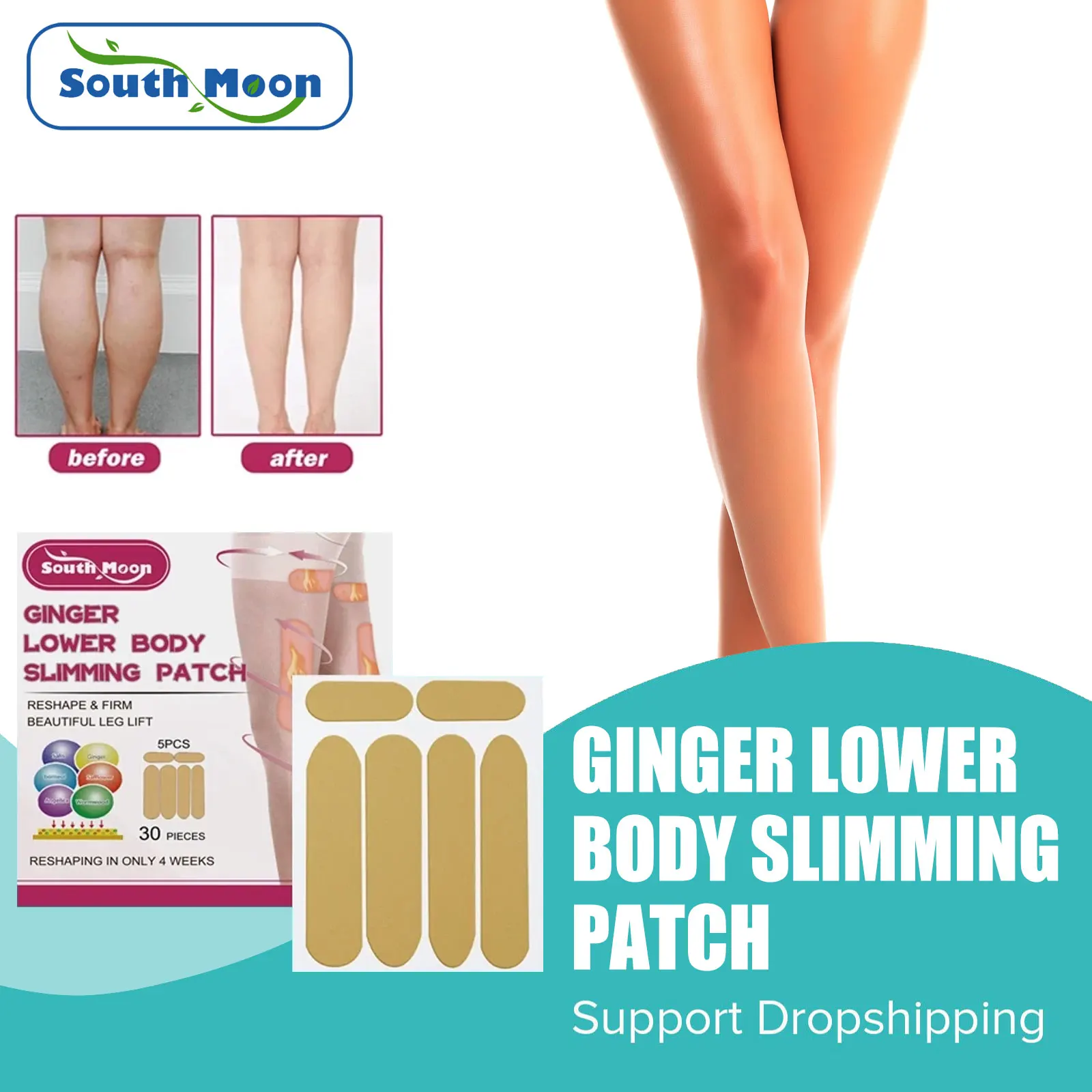 South Moon Thigh Slimming Patch Fat Burning Plaster Lifting Firm Anti Cellulite Weight Lose Improve Sagging Leg Shaping Sticker