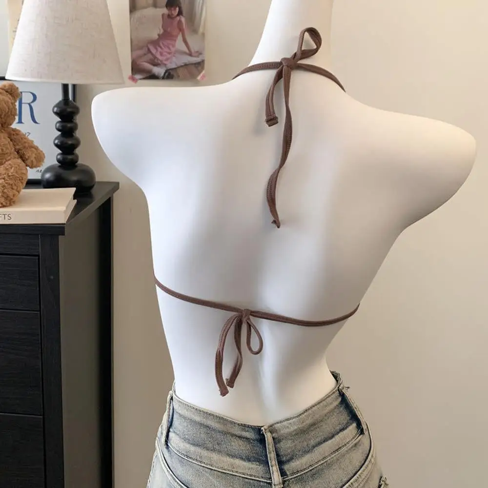 ملابس داخلية نسائية بأشرطة وصدر على شكل مثلث فرنسي ملابس داخلية بناتي نصف رقبة ملابس داخلية بيكيني حبال مثيرة للفتيات لقضاء عطلة على الشاطئ #4