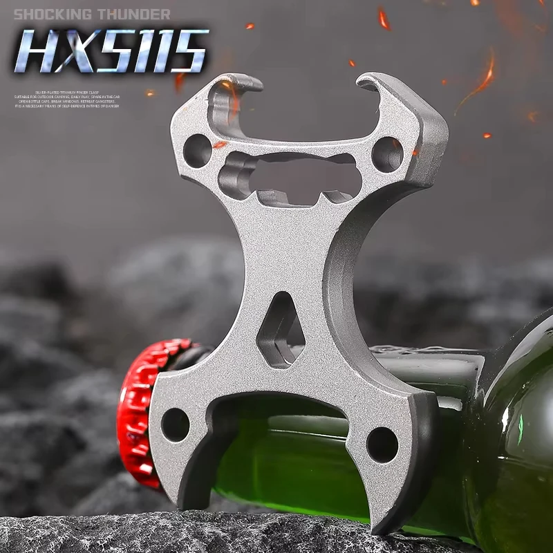 فتاحة زجاجات معدنية متعددة الوظائف من EDC - ملحق محمول خارجي مع باراكورد لسهولة الحمل