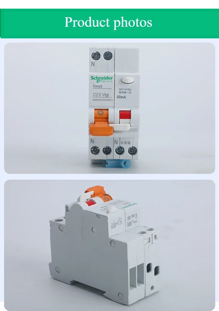 Schneider Electric EA9C45 Leakage Protector 1P+N 6A 10A 16A 25A 32A 40A Leakage Circuit Breaker Double Wiring