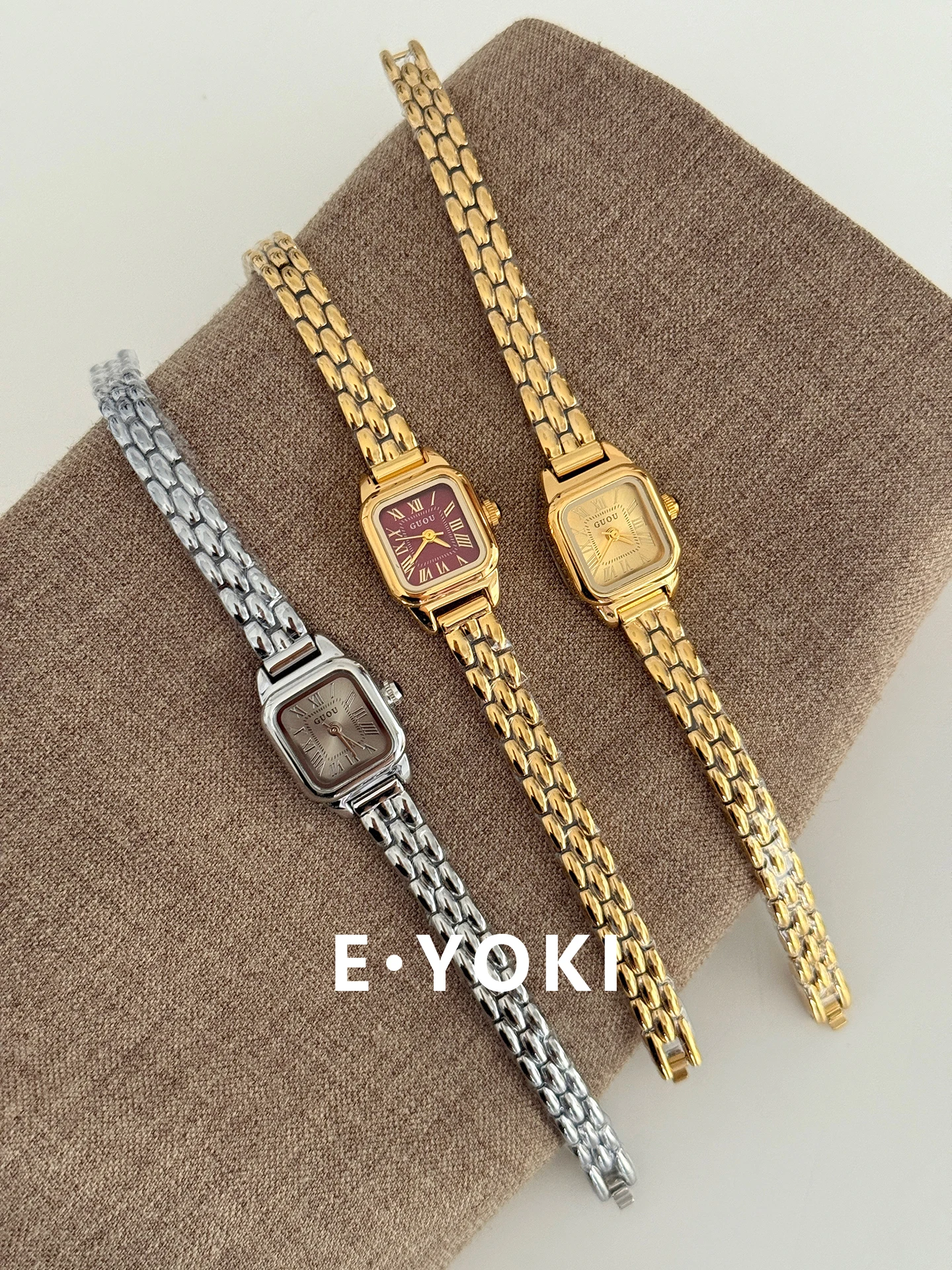 Elegant women's wristwatch, small sugar cube bracelet, steel strap, women's simple yet luxurious, high-end quartz watch.