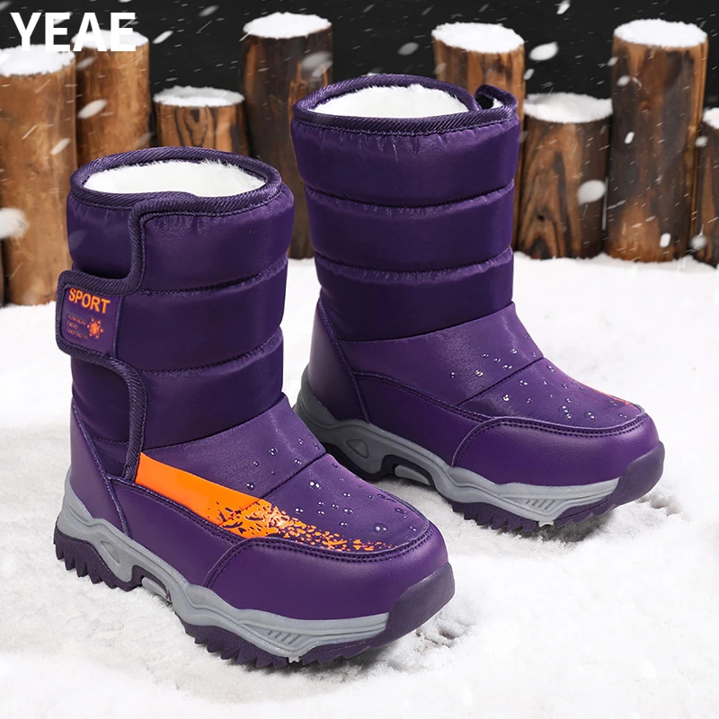 Botas de nieve para niñas, zapatos de invierno para niños, zapatillas para niños de 2 a 8 años