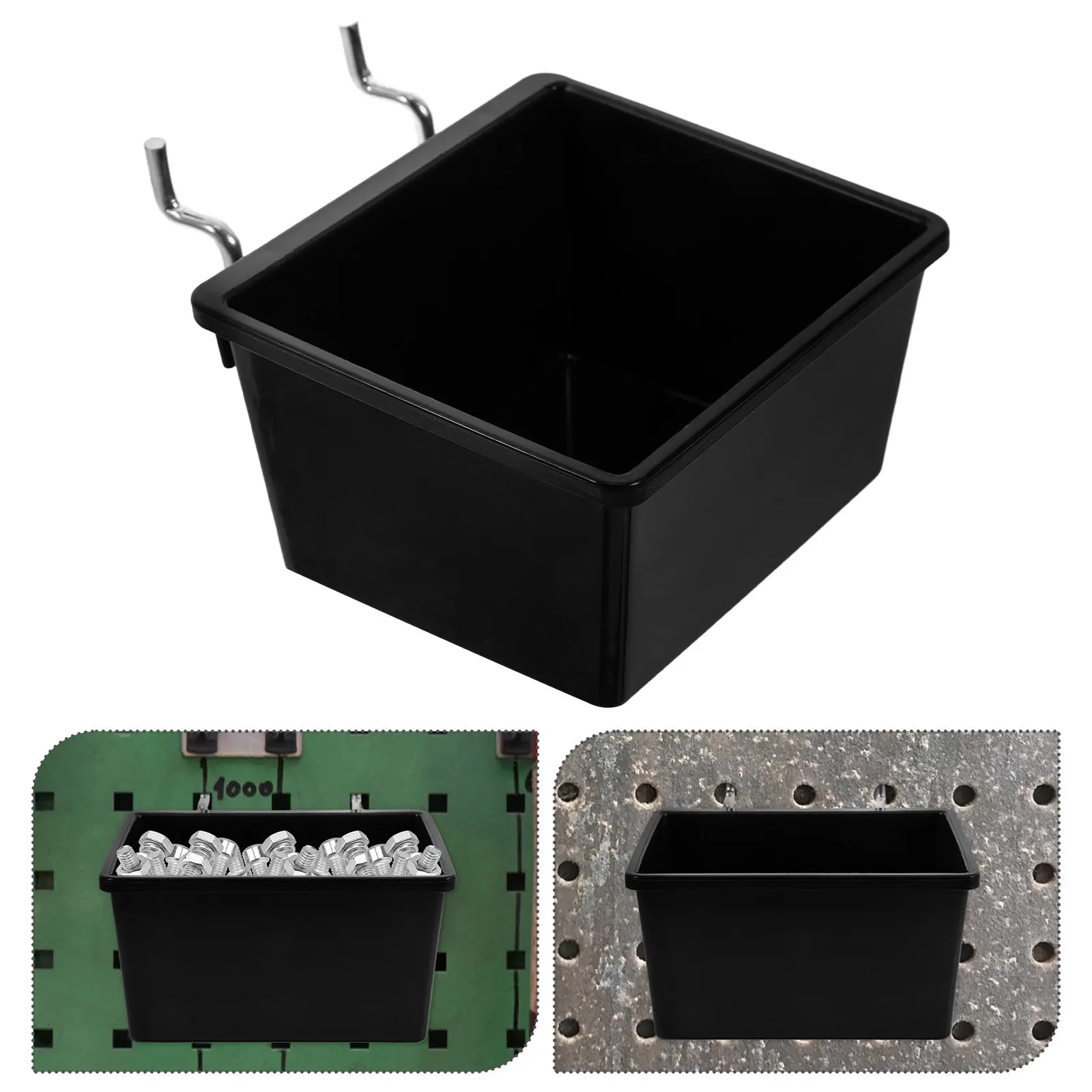 

Набор из 6 прочных пластиковых контейнеров для перфорированной доски, корзины для хранения для мастерской, гаража, мастерской комнаты, аксессуары для органайзера на перфорированную доску