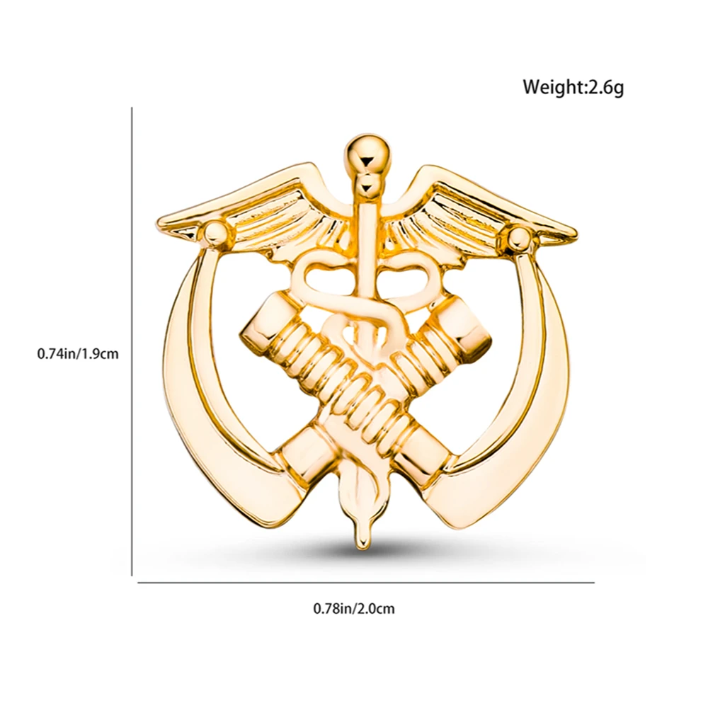 Caduceus and Laryngoscope Intubation Medicine Brooch Pin ENT Medical Lapel Badge Jewelry Gift for Otolaryngologist Doctor Nurse