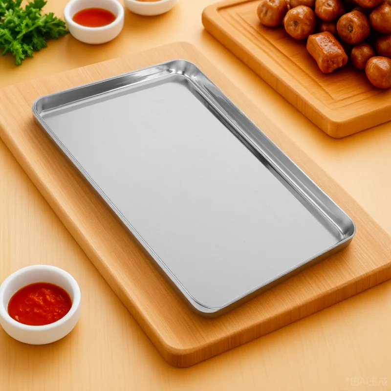 Luxshiny الفولاذ المقاوم للصدأ صينية مستطيلة 16X12 بوصة طبق تقديم المطبخ للشواء نزهة حفلة تخزين إعداد الطعام