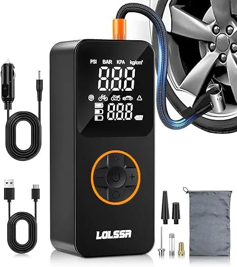 Tire Inflator Portable Air Compressor-Air Pump 150PSI Cordless Electric for Car, Motorcycle, Bike, Ball, with Tire Gauge Pressur