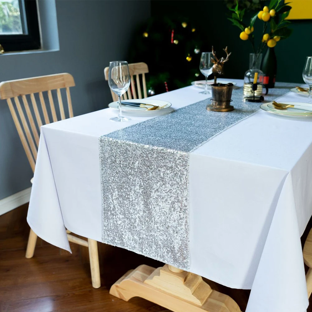 

Sequin Table Runner Pretty Fashion Decorative Runners Tablecloths for Party Wedding Buffet Dessert Display Chic Style Luxurious