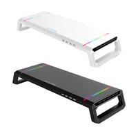 ICE COOREL Multi-Function Base Holder Desktop Monitor Stand Computer Screen Riser 4 Ports USB 2.0 Charging