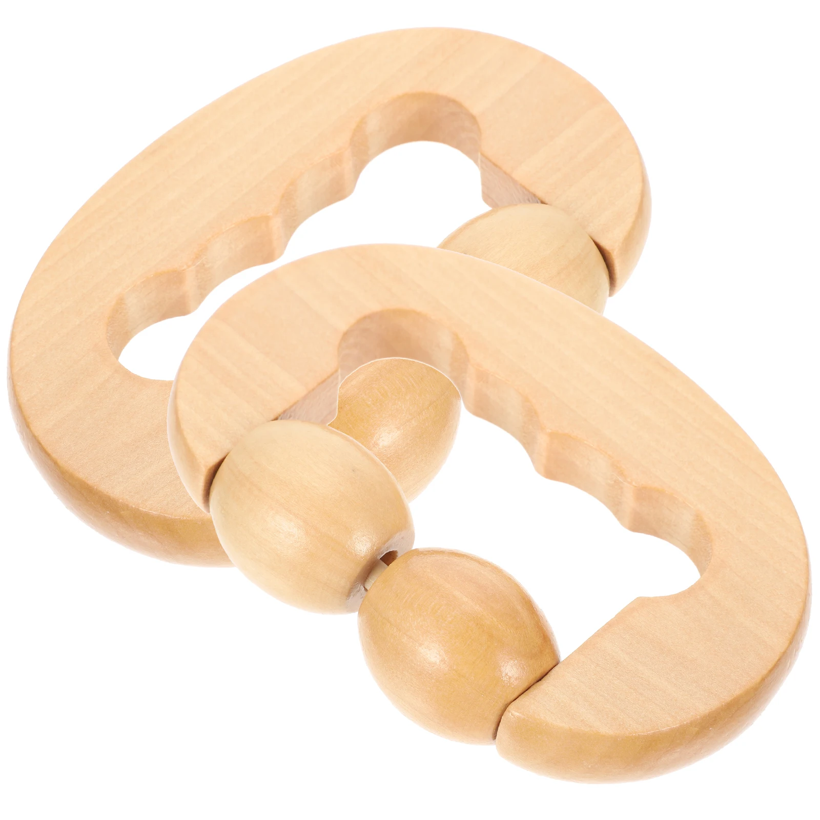 

2pcs Back Massager Roller Whole Body Muscle Relaxation Tool For Leg Shoulder Waist Calf Portable Body Roller Stick Wood Double