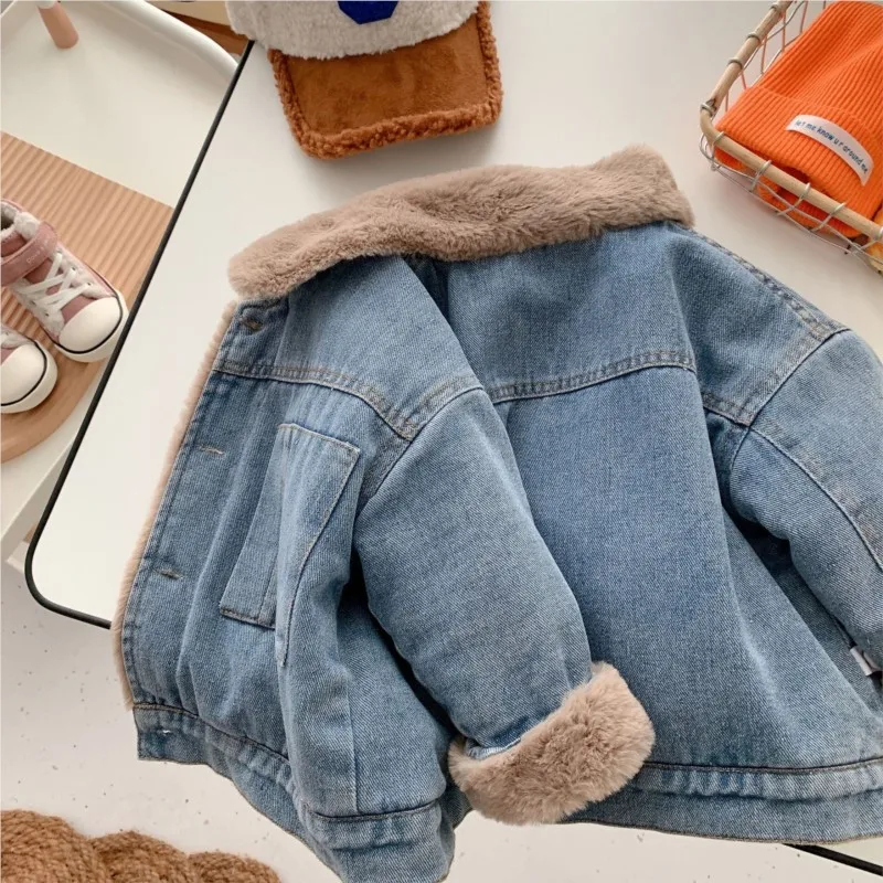 2025 winter Spring autumn new Baby Girls Boys Denim Coats down Jackets parkas Fashion Kids Children Tops Clothes Overcoats