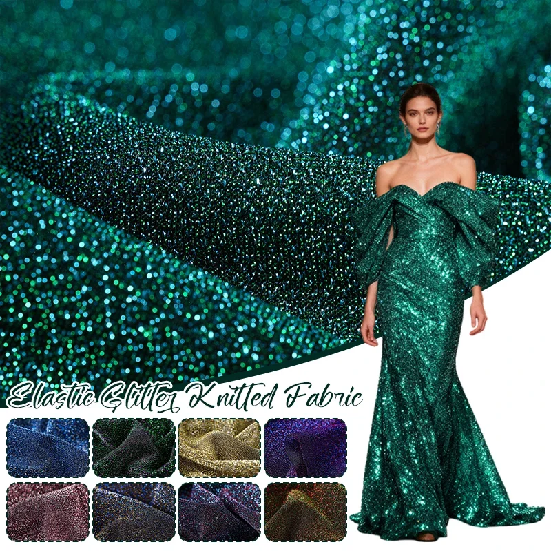 100cm Starry Sky Mesh Fabric Iridescent Metallic Shimmering Yarn Fabric for Wedding Dress Skirt DIY Sewing Soft Shiny Cloth