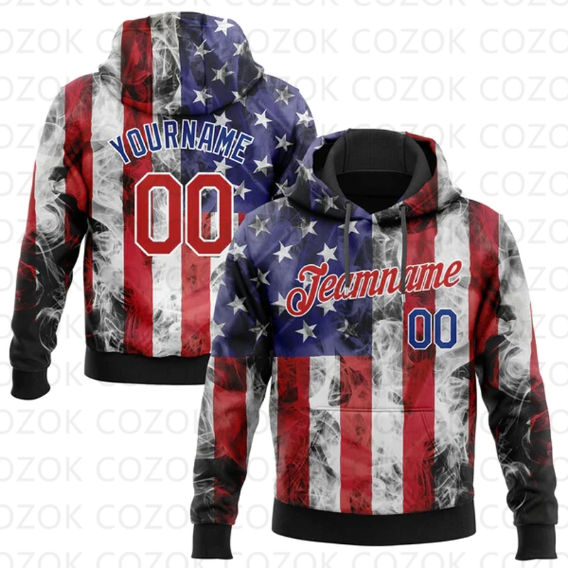 Customized Hoodie USA Flag pattern Color Jersey 3D Printed  Unisex Pullovers Hoodie Casual Sweatshirts