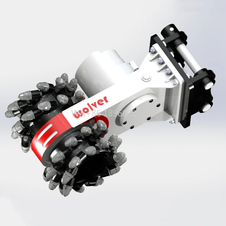 

New 1.5-3.5 Ton Excavator Attachments Drum Cutter & Hydraulic Breaker with Core Motor and Bearing for Construction Industries