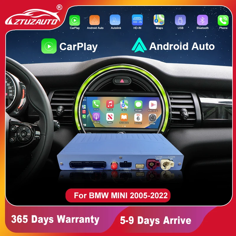 Wireless CarPlay for BMW Mini R55 R56 R57 R58 R59 R60 R61 F54 F55 Clubman Countryman Hardtop John Cooper Android Auto mirroring