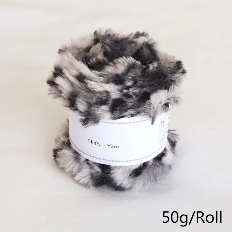 50g/Roll Soft Faux Fur Yarn Colorful Cashmere Mink Wool Hand Knitting Yarn Thread DIY Crochet Sweater Scarf Hats Material