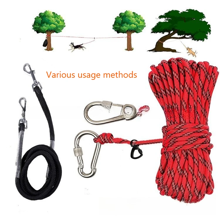 Outdoor Camping Reflective Dog Leash Multi-Color Adjustable Walking Leash For Dogs