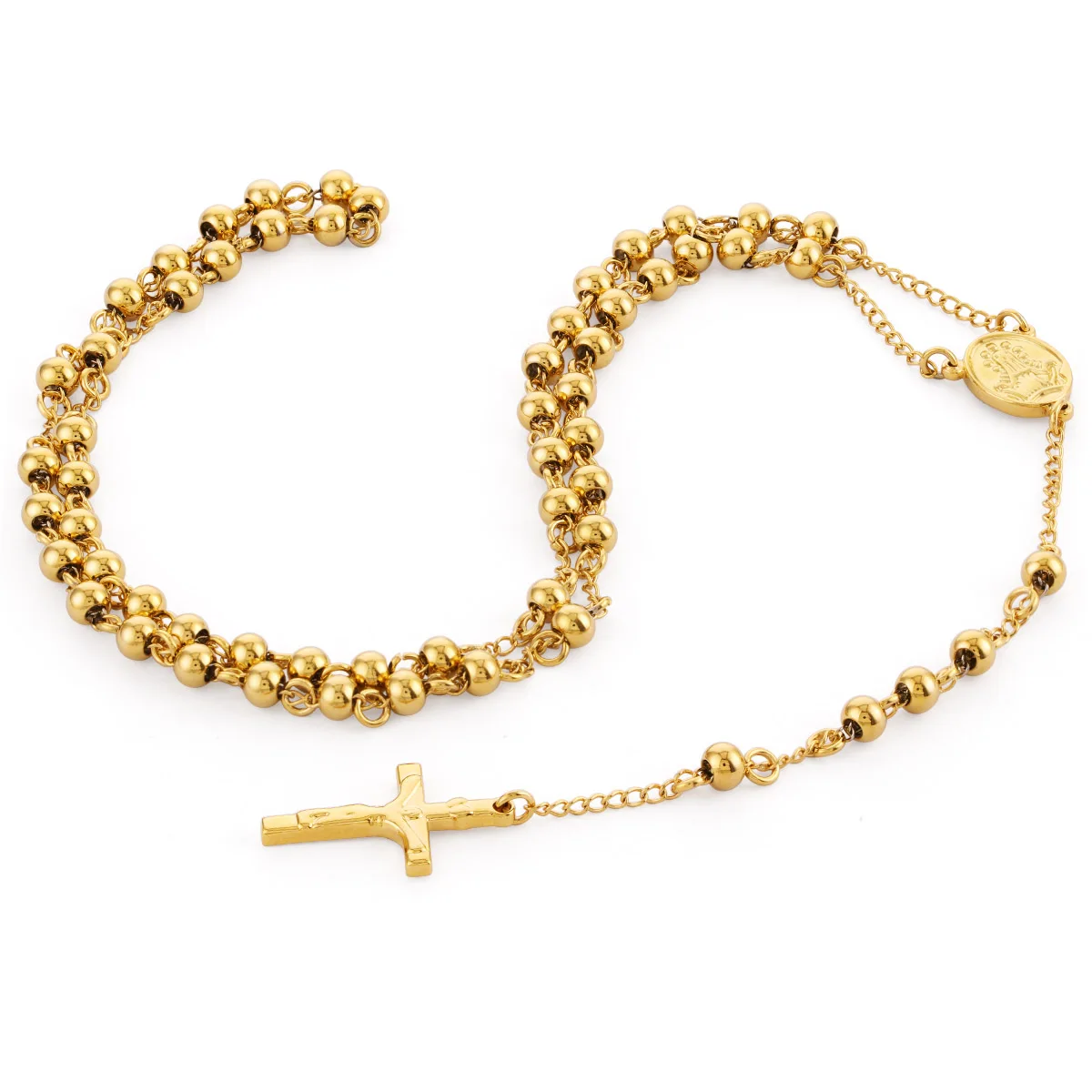 Edelstahl 4 Farbe 6mm kleine Gebets perlen Kette Medalla Milagrosa Einfachheit Kruzifix Kreuz Anhänger Rosenkranz Halskette Chaplet – Detail 6