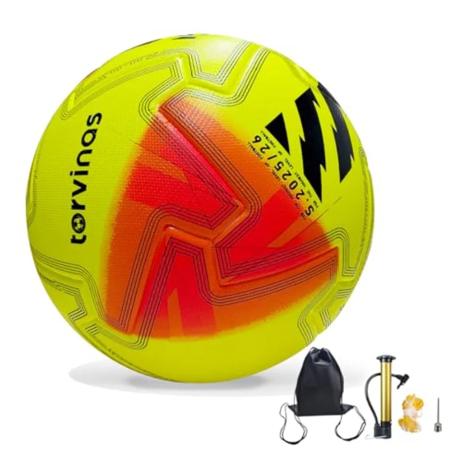 

Soccer Ball, 4 Thermal Bonded Waterproof PU Leather, Profional Training and Match Ball for Youth and Adults, with Pump and Bag,