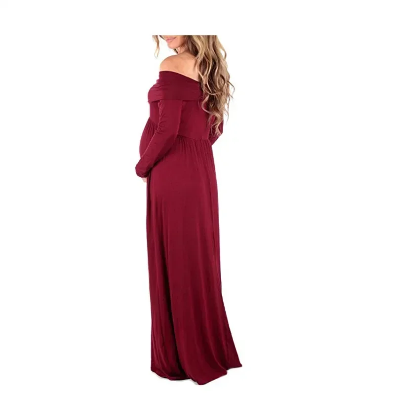 

Hot Sale Maternity Maxi Dress Photo Shoot Gown Shoulders Gown Sexy Maternity Photography Props