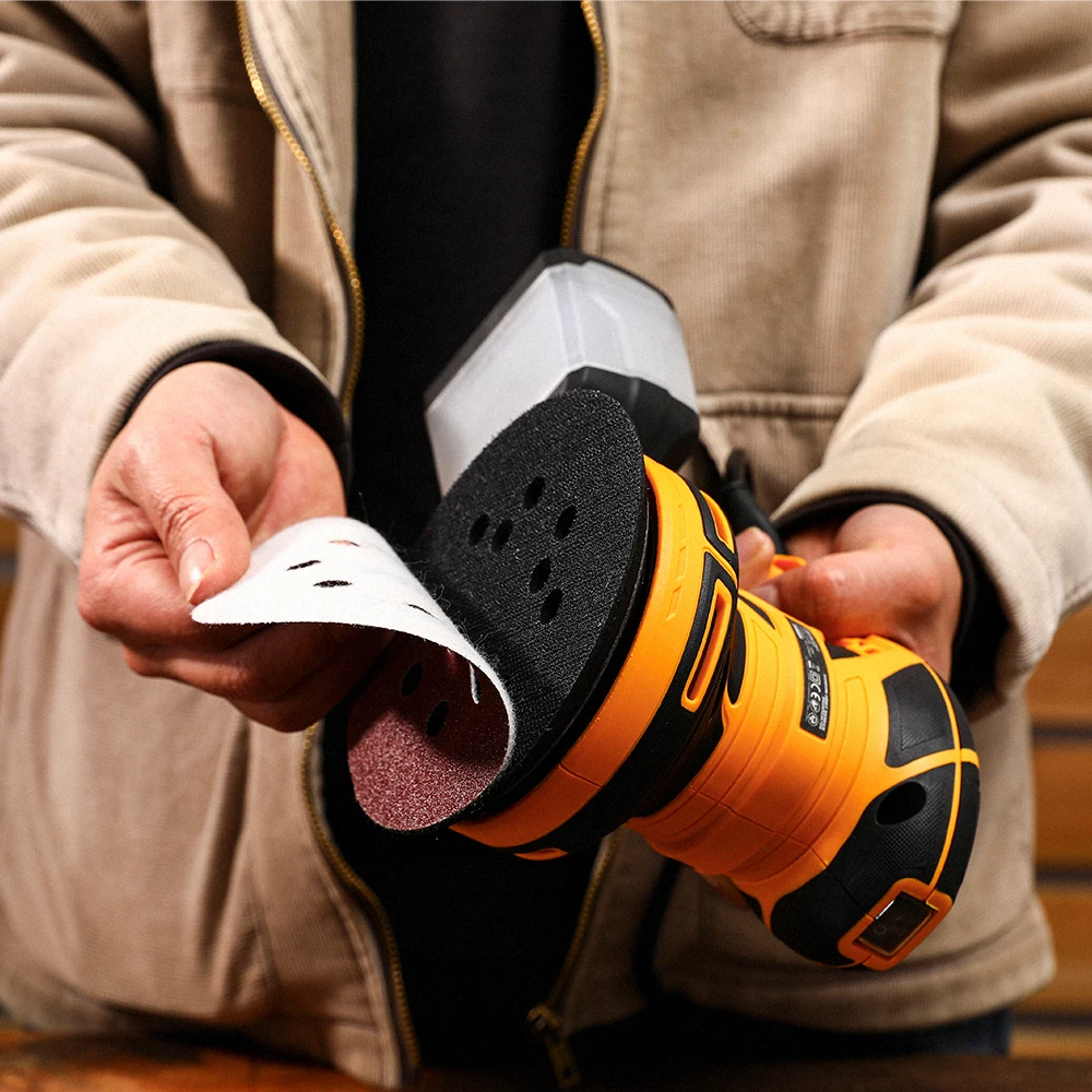 Imagem -05 - Aleatória Orbit Sander Casa Faça Você Mesmo Carpenter Polisher Coleção de Poeira Forte Velocidade 14000pm 320w Deko-dkos32xl125