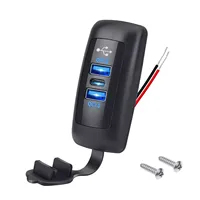 Car Charger Waterproof USB Car Socket 3 Ports Dual 18W QC3.0 Dual 30W PD3.0 Phone Charging for 12V 24V Motorcycle Boat ATV