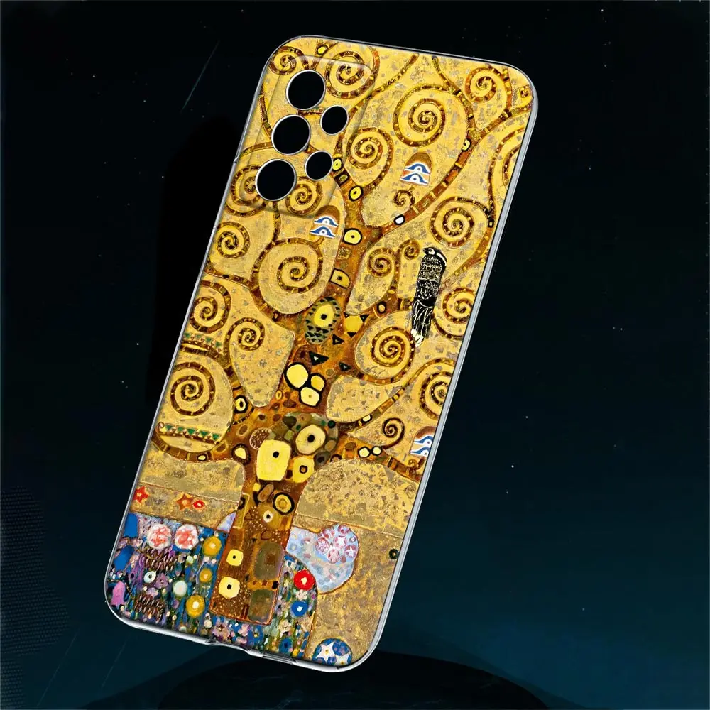 Kiss by Gustav Klimt Golden Freya's Tears Clear A55 Cases For Samsung Galaxy A52 5G A53 A72 A54 A73 A33 A32 A23 A35 Phone Cover