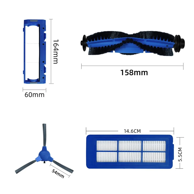 ملحقات مكنسة لروبوفاك ، فرشاة جانبية رئيسية ، غطاء فلتر هيبا ، 11S ماكس ، 15C ماكس ، 30C ماكس ، G30