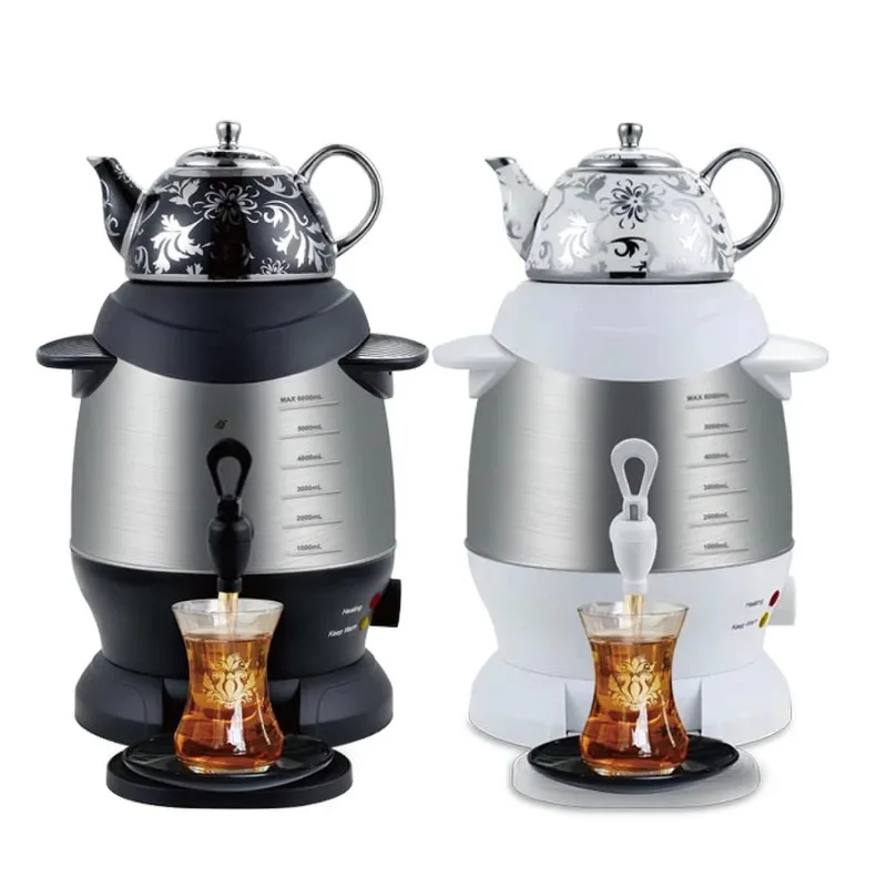 

【Best-selling】Electric Samovar White Ceramic Enamel Electric Kettle Water Kettle Thermostat Samovar Maker