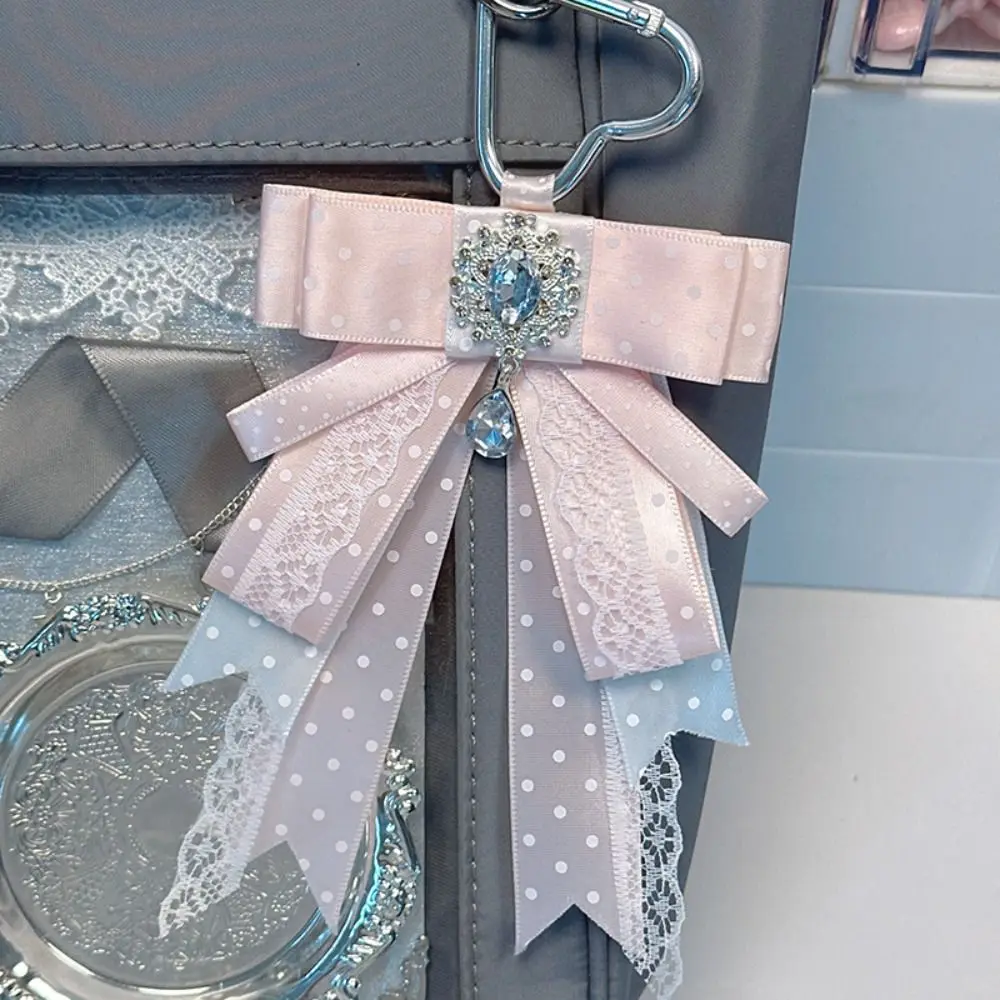 Premium Double Layer Ribbon Itabag Pendant Bow Design Crystal Design Itabag Decor Keychain Kawaii Handmade Anime Periphery Gifts