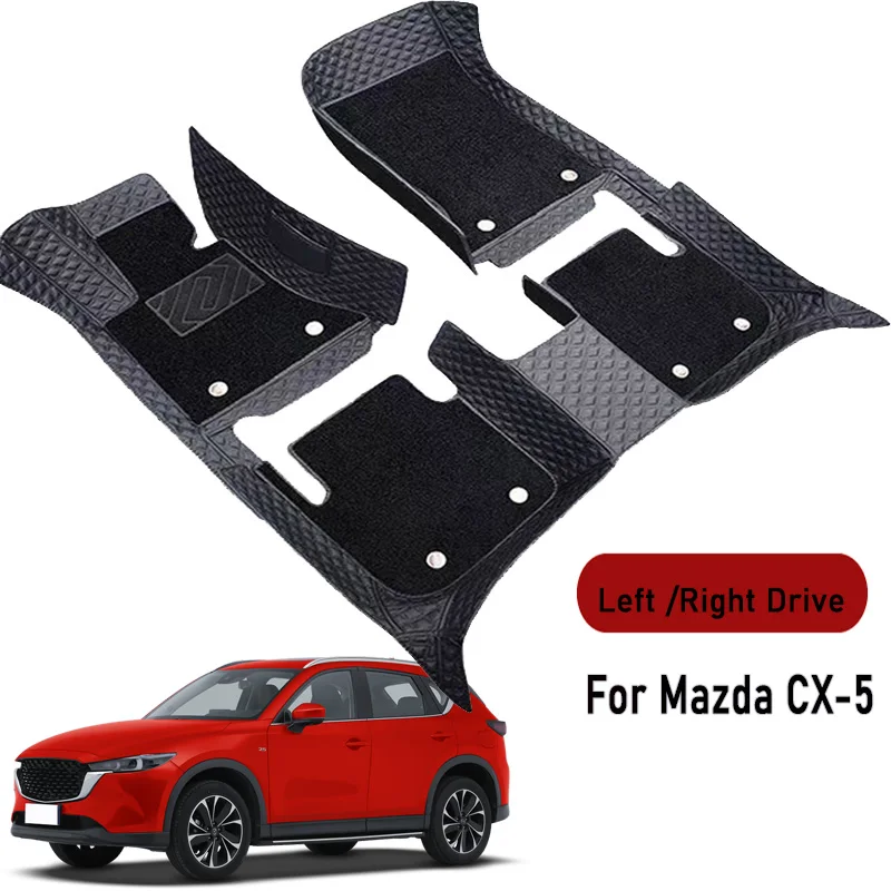 Auto-Fußmatten für Mazda CX-5 2013 2014 2015 2016-2024 Maßgefertigte Auto-Fußpolster Automobil-Teppichbezug Innenausstattung Zubehör