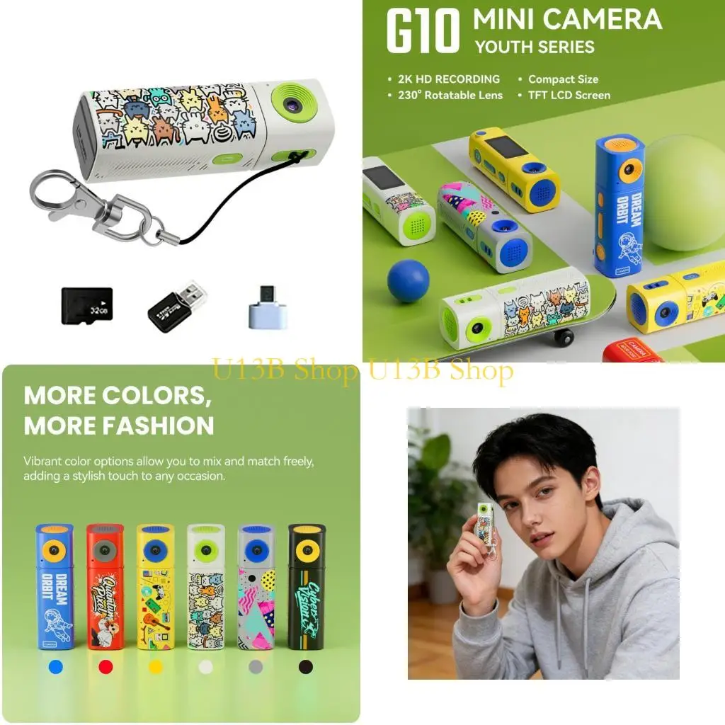

U13B Mini Camera For Keychain 2K Video Capturing Includes 32GB Card And Card Reader