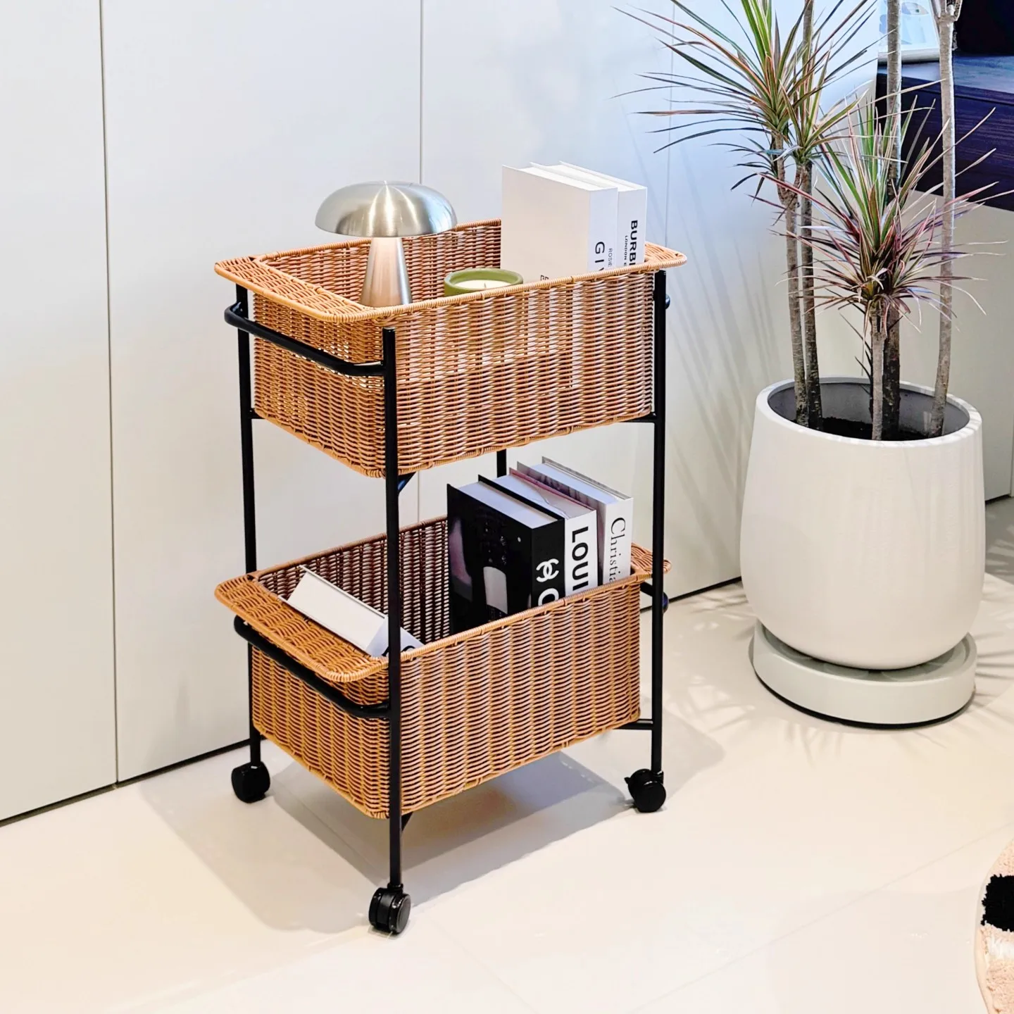 

MOMO Multi-layer Mobile Cart Storage Rack Floor Standing for Living Room Bathroom Kitchen High Appearance Snack Organizer