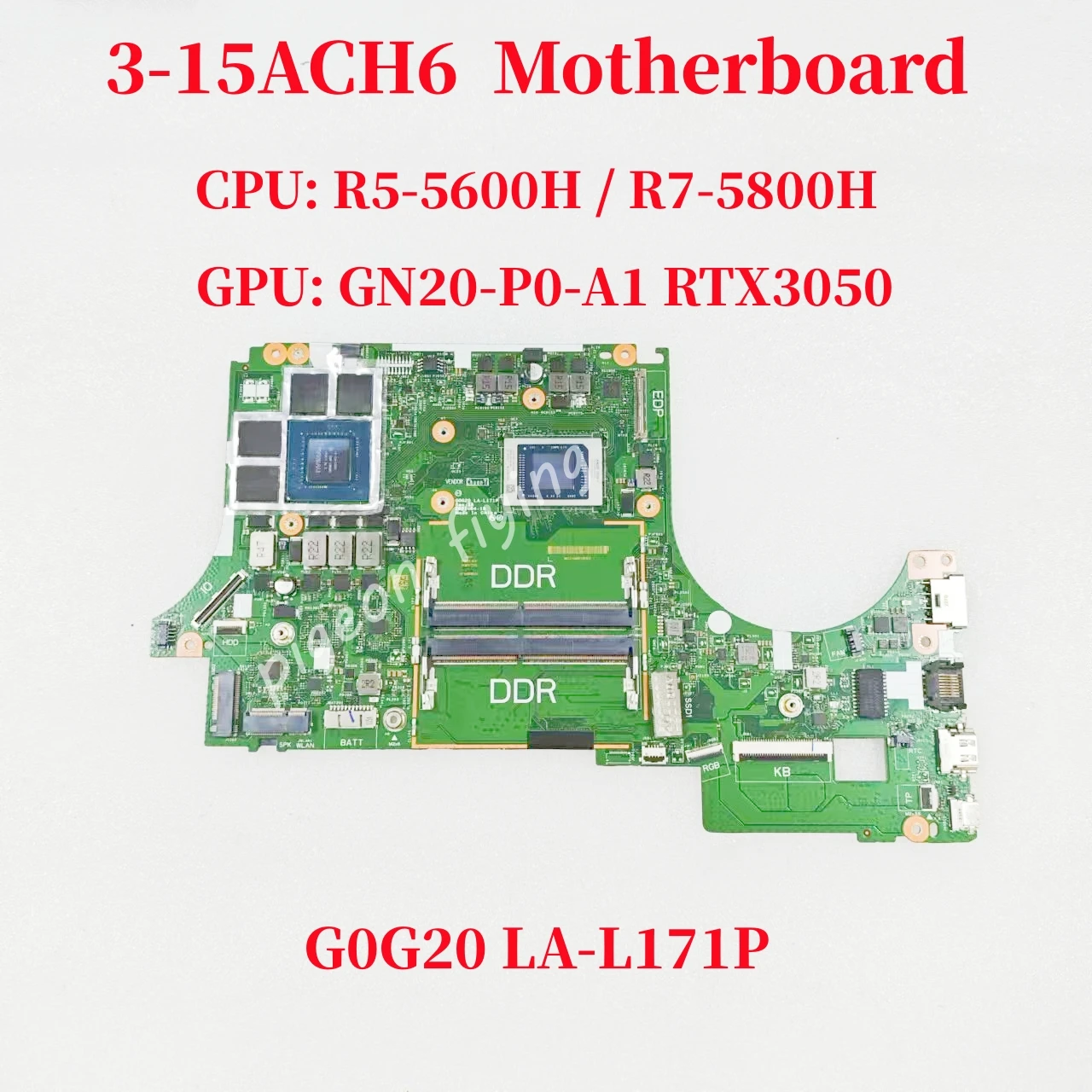 

LA-L171P Mainboard For Lenovo Ideapad Gaming 3-15ACH6 Laptop Motherboard CPU:R5 R7 GPU: RTX1650 RTX1650TI RTX3050TI 100% Test OK