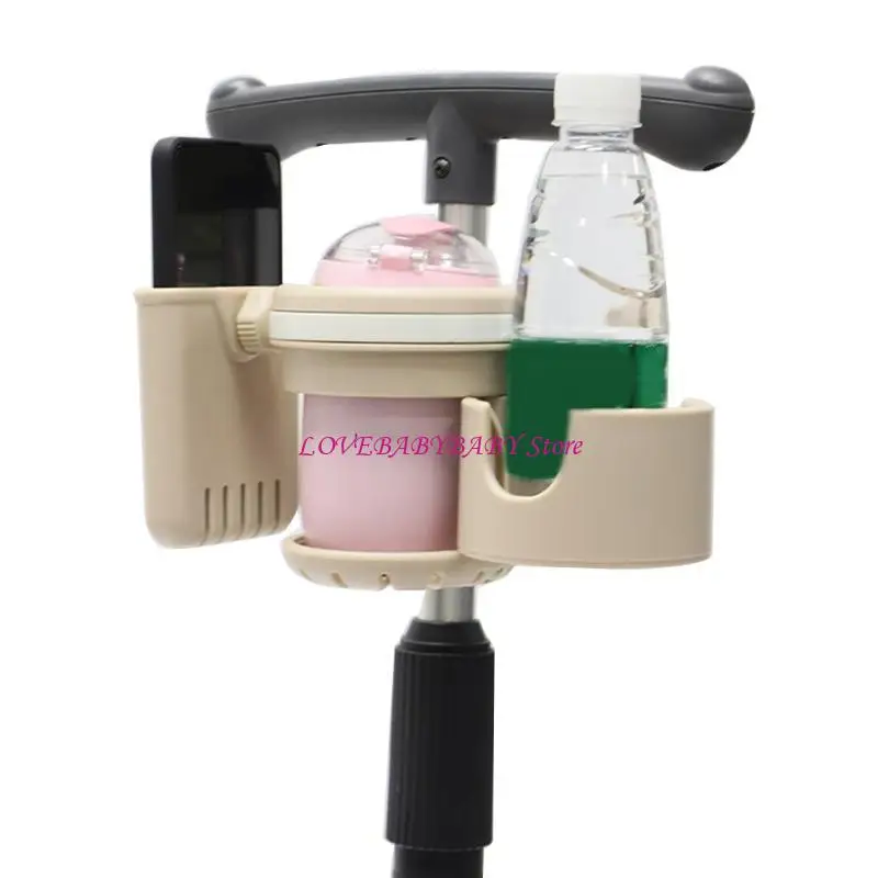 Secure & Adjustable Cup Holder with Phone Holder Bottle Stand for Pram & Bike 4XBC