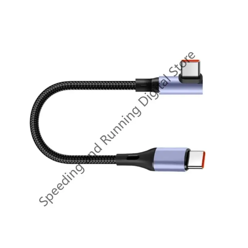 Cable corto de 90 grados USB tipo C a tipo C 6A Cable de carga rápida 15/30cm para Huawei Xiaomi Samsung para banco de energía Cable USB C