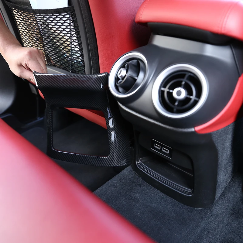 

Car Rear Air Conditioning Vent Outlet Frame Cover Trim For Alfa Romeo Stelvio 2017 2018 2019 2020 Interior Decorate Accessories
