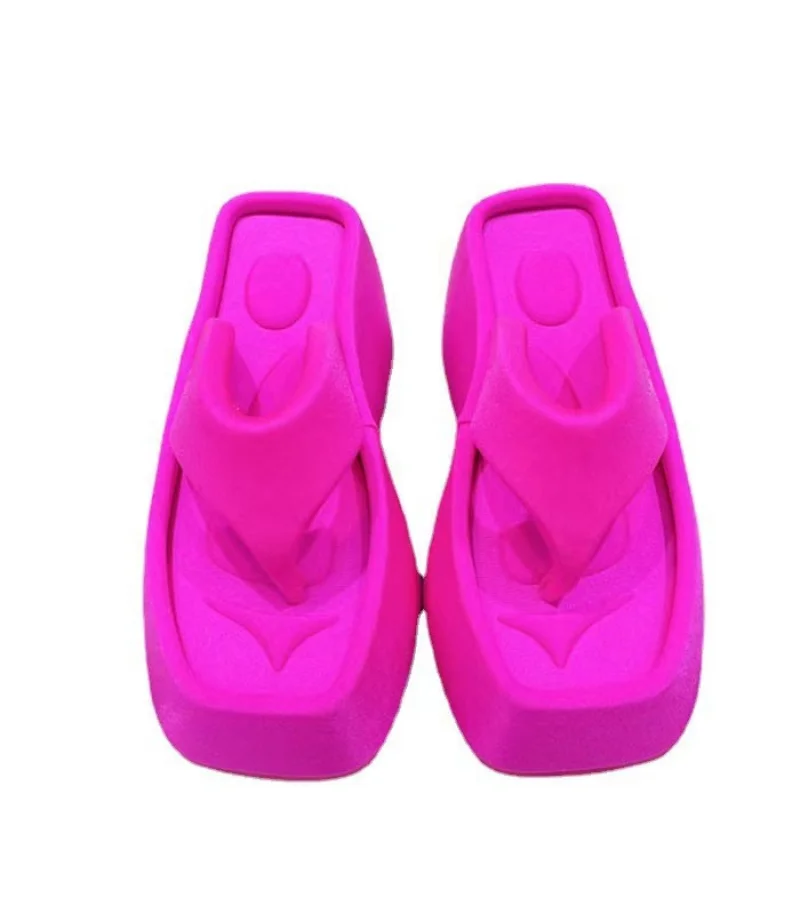 2023 Summer Women Slippers Platform Square head Wedge High Heel Beach Outdoor Slippers Casual Comfortable Women Slippers