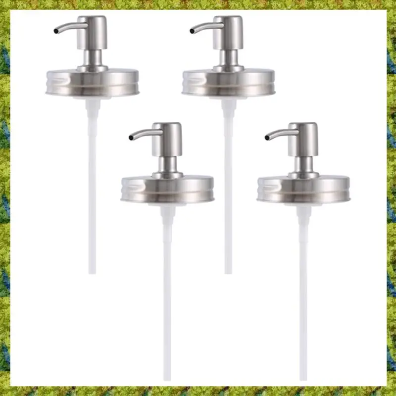 

UISN 4 Pack Jar Soap Dispenser Lids With Pumps,Lotion Soap Dispenser Lids For 16Oz Regular Mouth Jar Decor