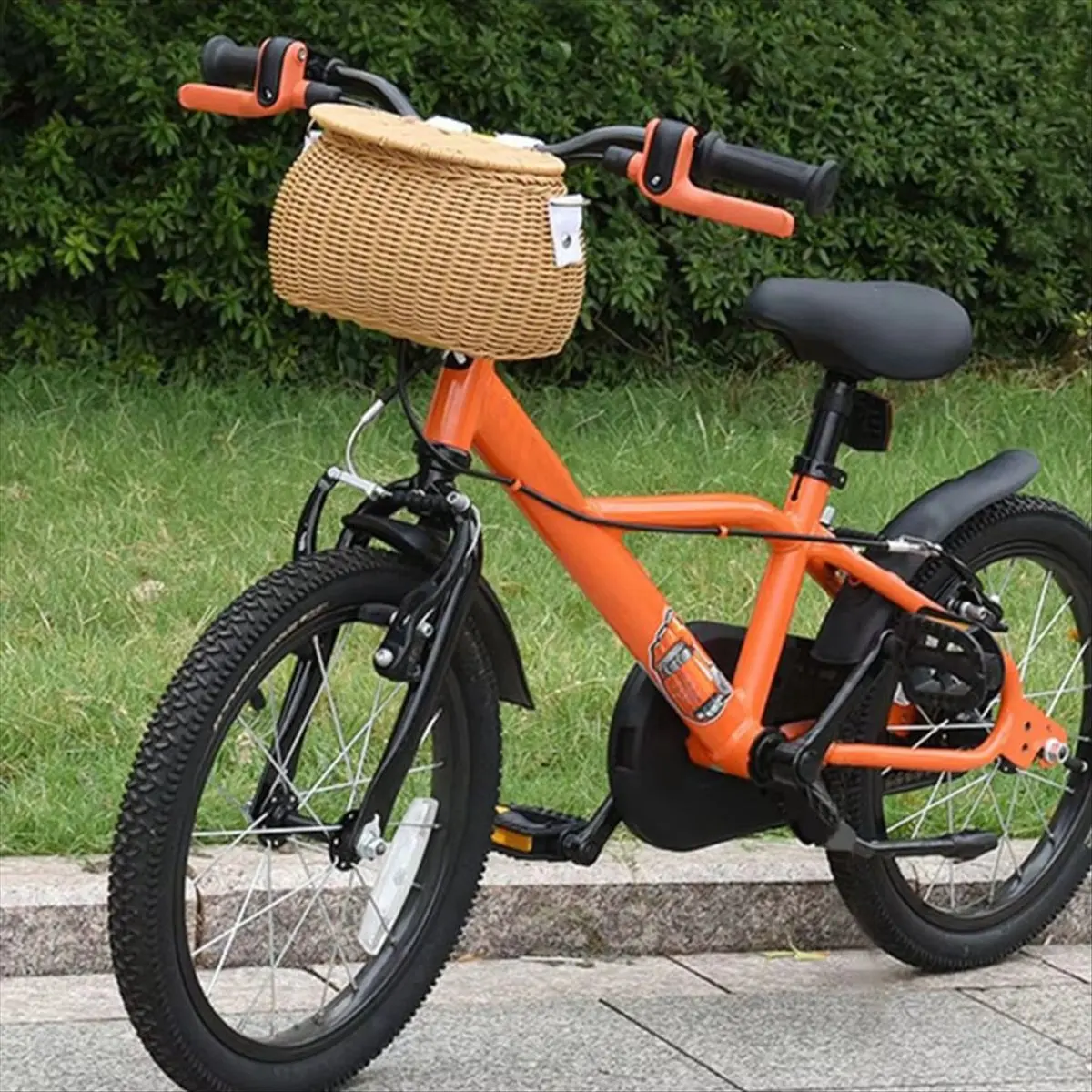 Stable- Children Bike Basket Bike Scooter Tricycle Basket Shoulder Strap Bicycle Front Handlebar Basket Rattan Basket for Kids