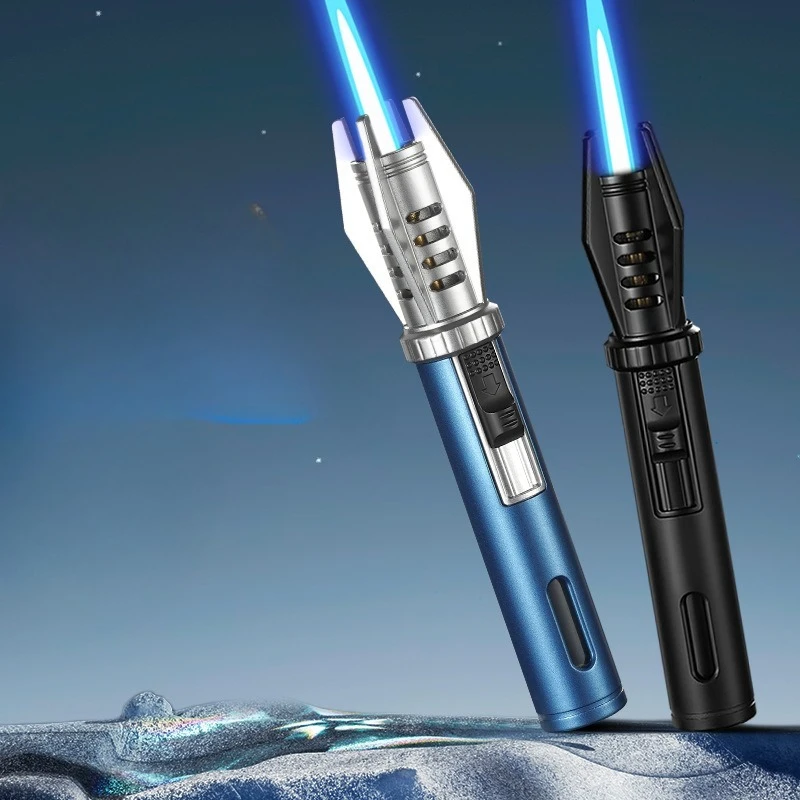 Portable High Temperature Welding Torch Lighter, Alloy Body, Cigar Lighting, Barbecue, Camping Handheld Igniter, Inflatable