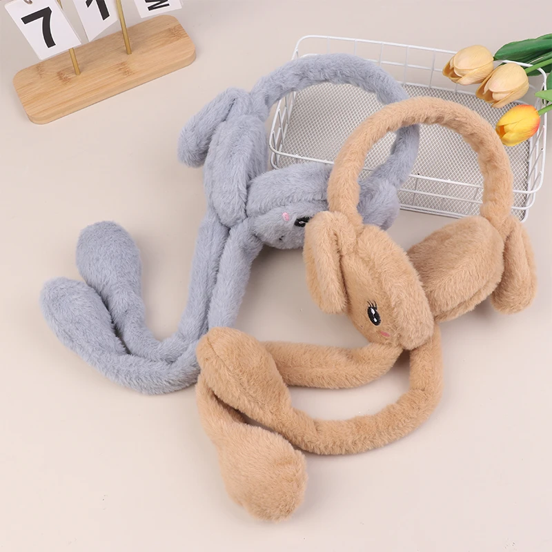 Soft Plush Cartoon Rabbit Ear Warmers Polyester Ear Covers Uses For Cold Weather Cozy Winter Ear Covers Reusable Hand Wash Care