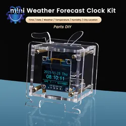 Mini reloj electrónico ESP8266, Kit de bricolaje, DC 5V, interfaz Micro USB, pantalla OLED de 0,96 pulgadas, soldadura artesanal