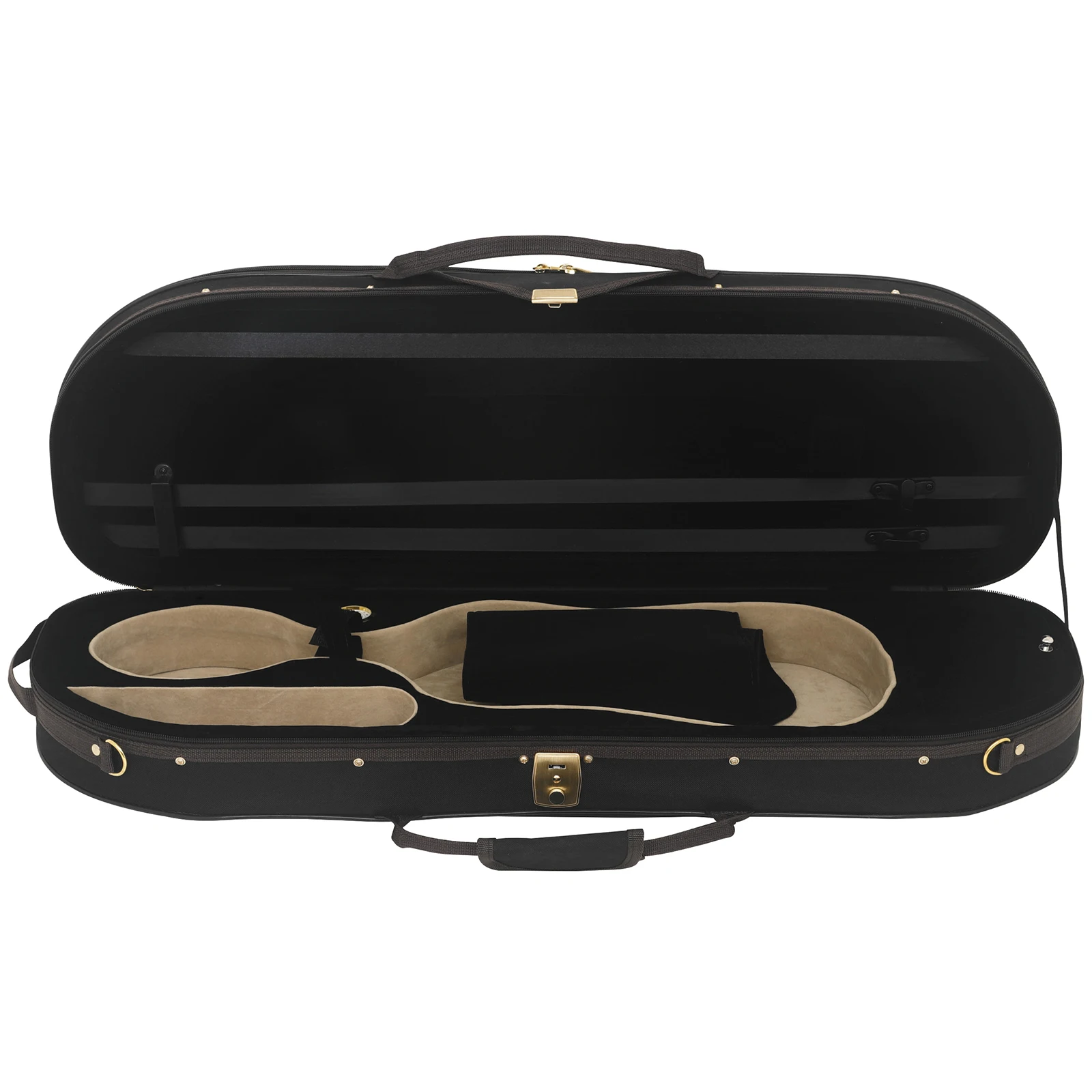 4/4 Violin Case Lightweight Oxford Violin Box with Built in Hygrometer Shoulder Strap String Instrument Violin Protector