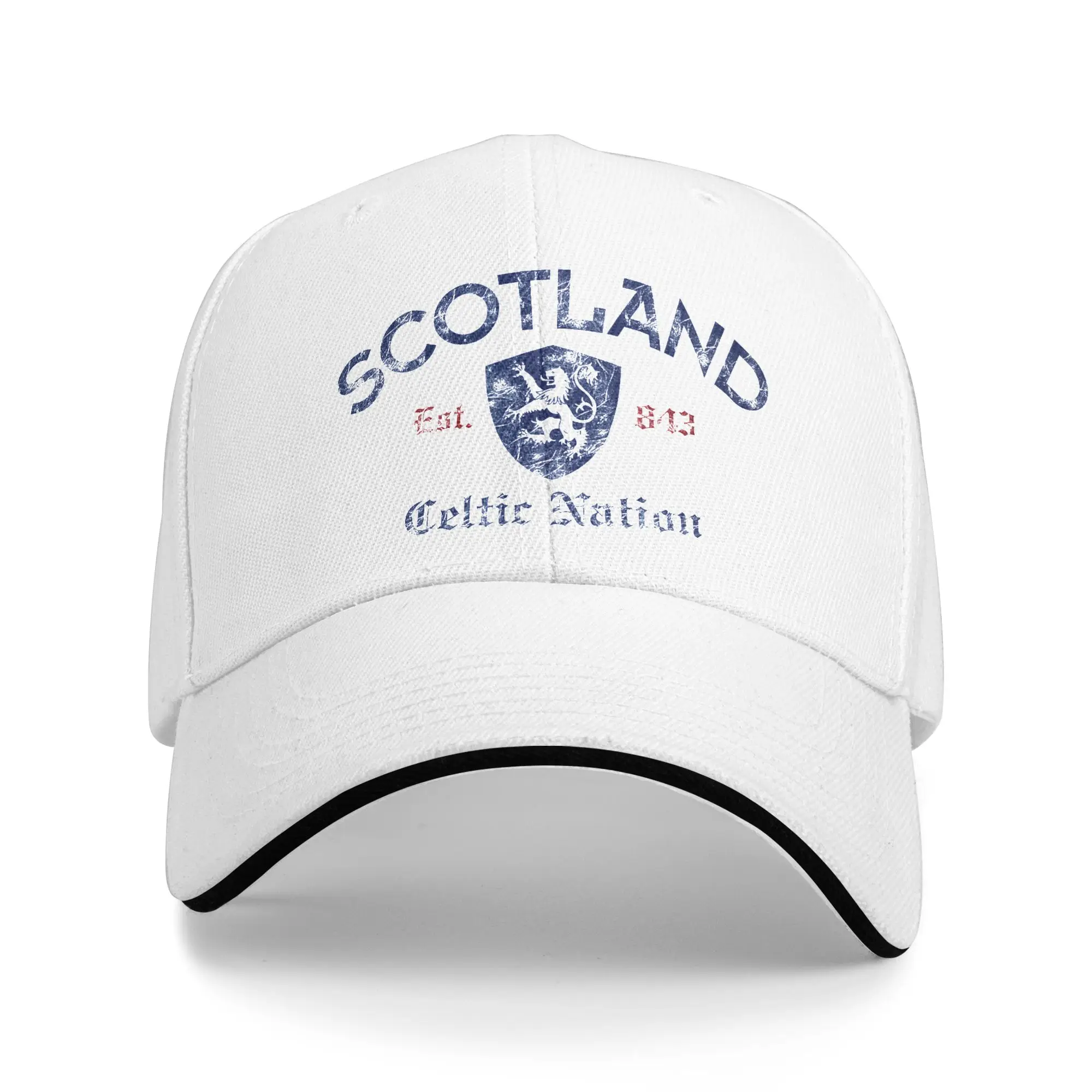 Scottish Scotland Nation Established 843 Sandwich Baseball Caps Vintage Tartan Men Women All Season Adjustable Sun Cap Adult Hat