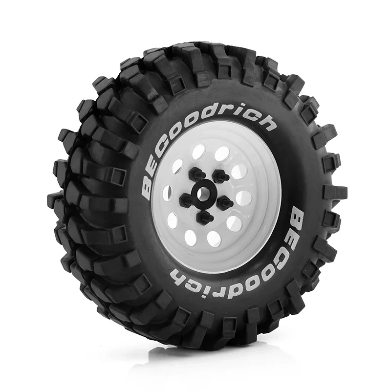 RC Car 4pcs 1.9 Inch Metal Wheel Rim 90 100 110mm Rubber Tire For 1/10 RC Crawler Car TRX4 SCX10 D90 CC01 YIKONG 4102 4103