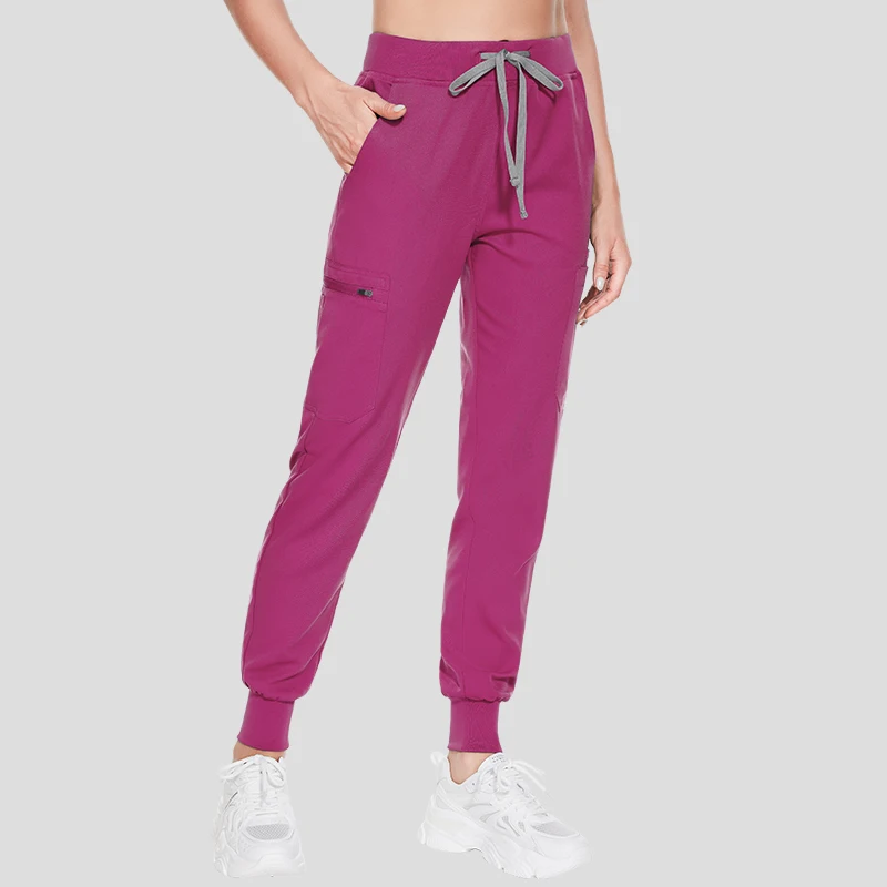 Damskie elastyczne spodnie medyczne, długie spodnie, niebieskie spodnie szpitalne, spodnie ciążowe, spodnie pielęgniarskie, spodnie do salonu kosmetycznego, spodnie robocze męskie.