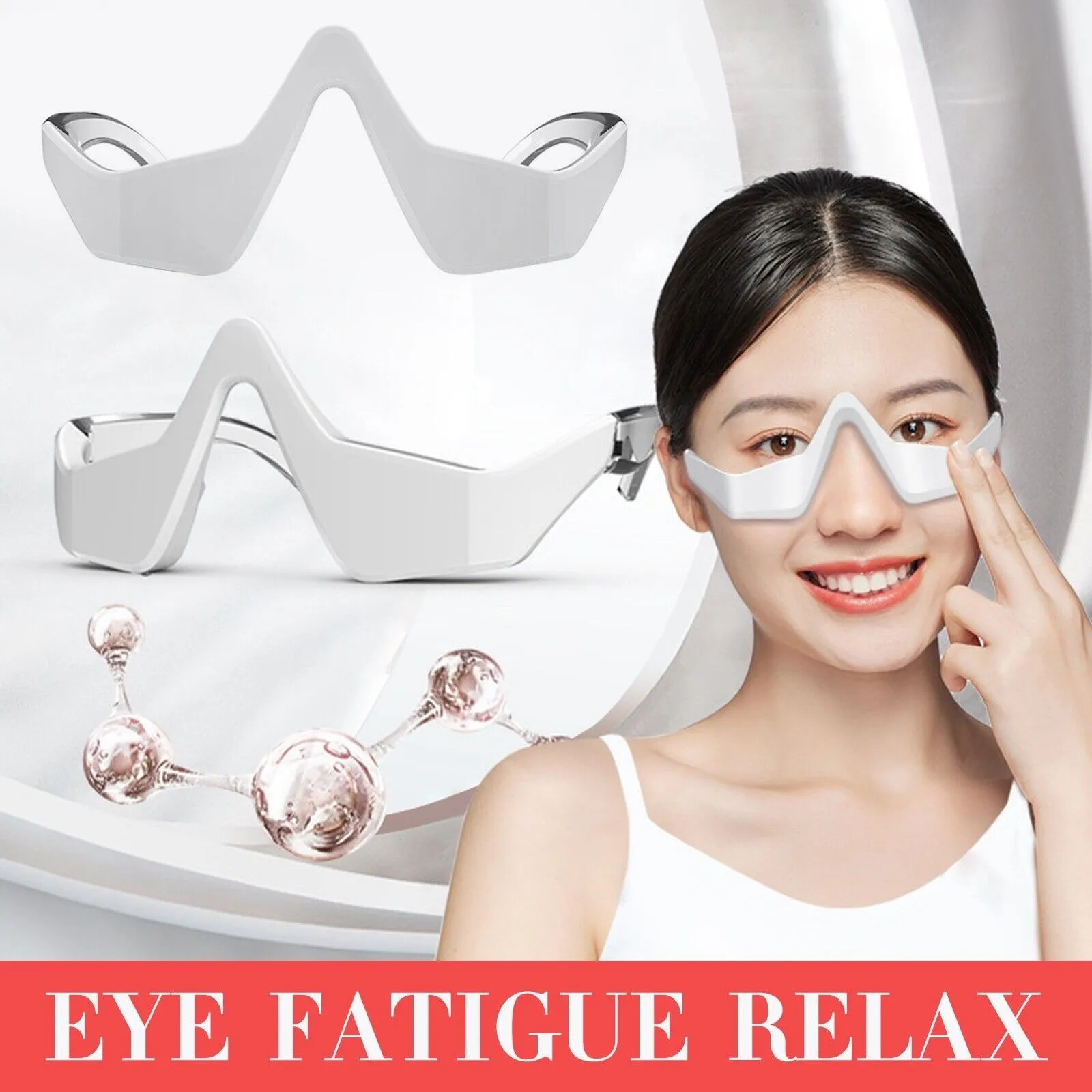 

Customizable Eye Care Tool Anti Wrinkle Eye Bag Microcurrent LED Red Light Therapy Glasses Under Eye Massager for Dark Circles